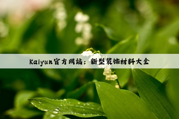 Kaiyun官方网站：新型装饰材料大全